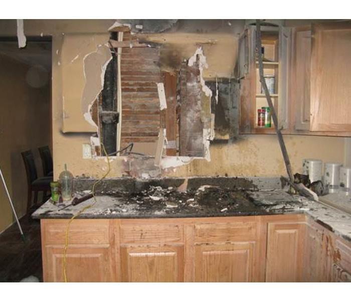 Pre-Mitigation Fire Damage in Kitchen